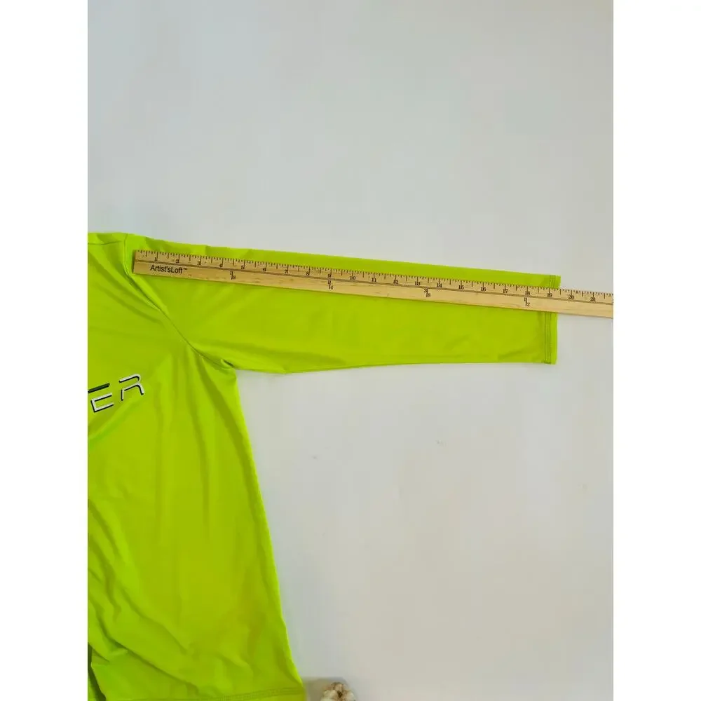 SPYDER UNISEX  SURF SWIM LONG SLEEVE CREW NECK ATHLETIC SHIRT LIME GREEN SIZE L - Picture 8 of 9